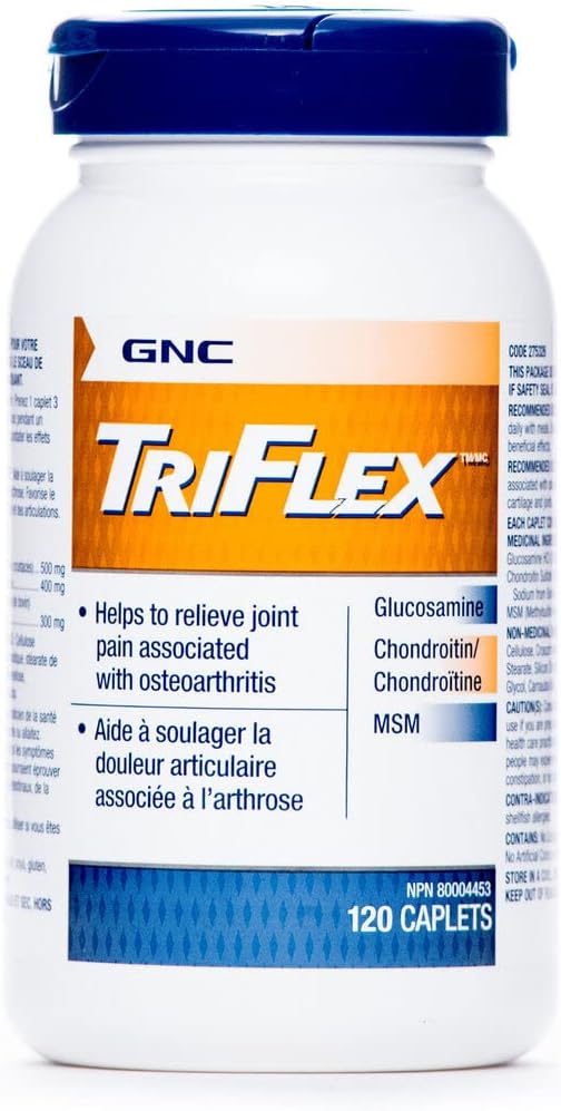 GNC Triflex 联合支援卡普莱特、临床强力、Glucosamine、Chondroitin、MSM、流动、舒适、灵活、软体健康,男女,HSA FSA 合格,120 计数,40天供应