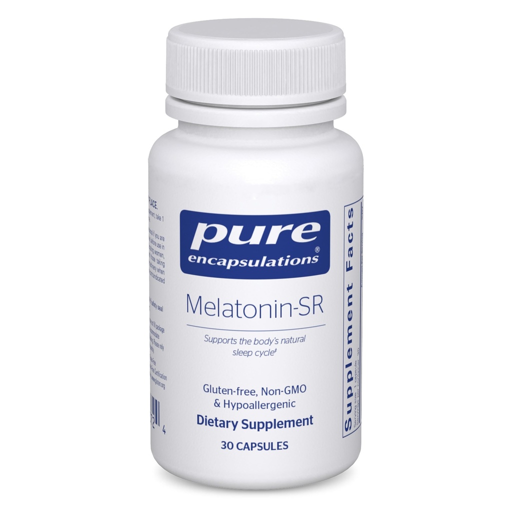 纯封装 Melatonin-SR - 扩展释放 Melatonin - 支持休息 * - 睡眠补充 - Gluten Free & Vegan - 30 Capsules