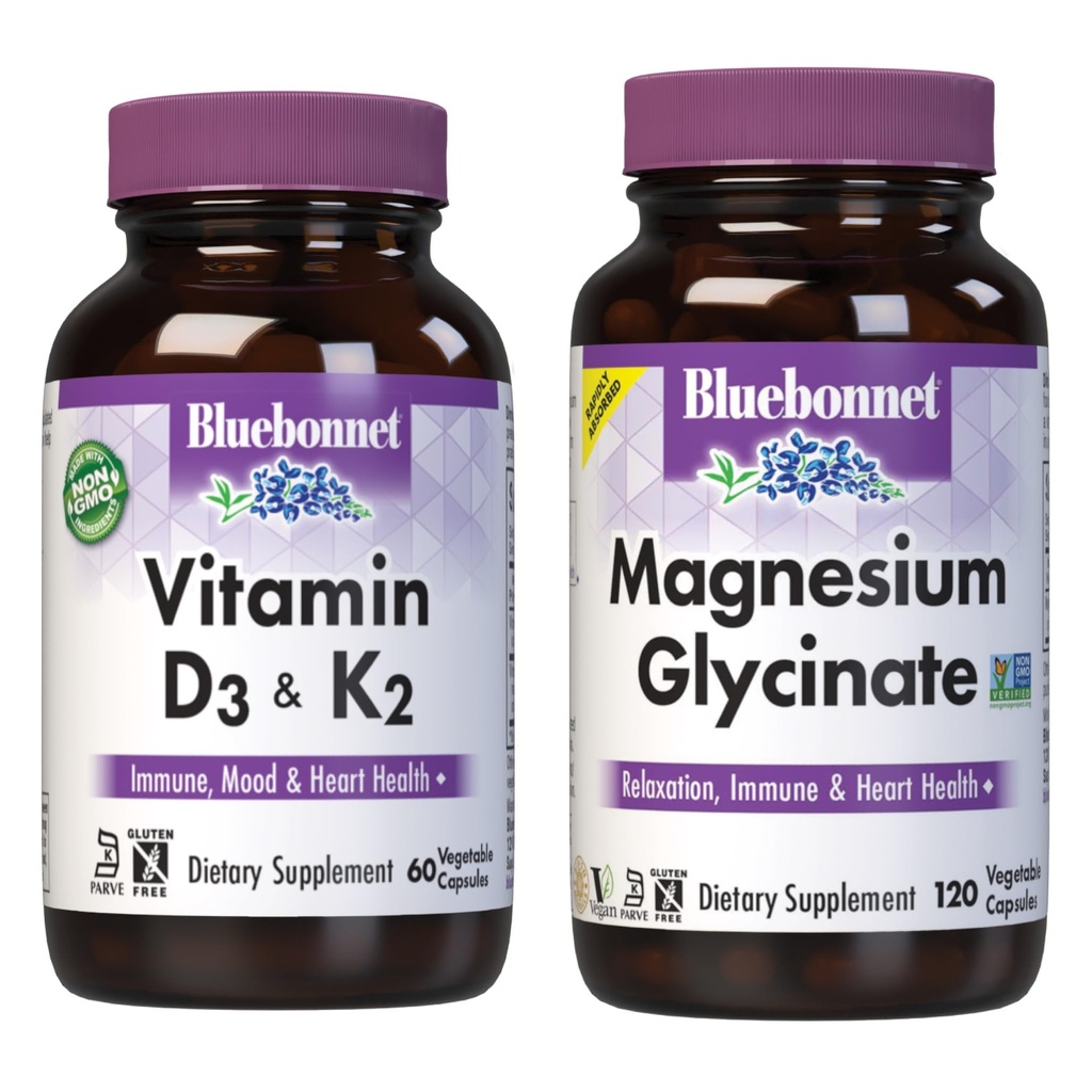 BlueBonnet 营养 维生素D3 和 K2,以及甘化镁