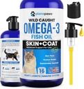 Omega 3 鱼油换猫 - 比沙门油换猫 - 猫 猫 + 猫 维生素和补充剂 - 猫 健康用品 - 猫 Dandruff 处理 - 鱼油换宠物 - 猫舍丁产品