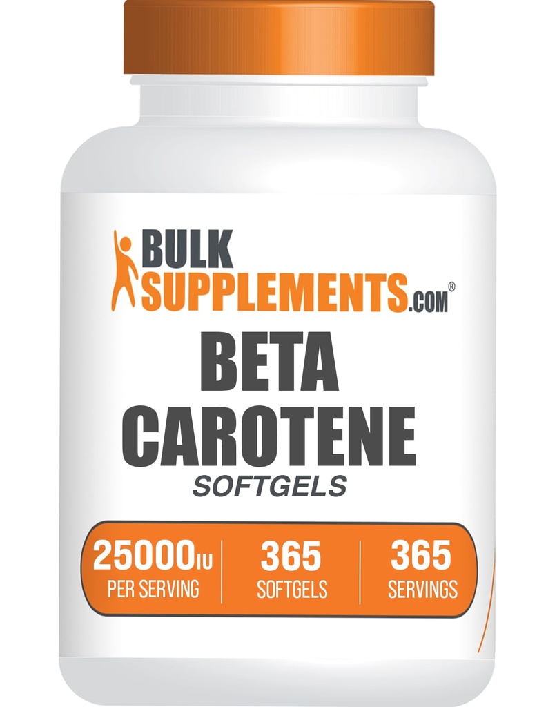 Bulk Assupports.com Beta Carotene 25000 IU Softgels - 维生素A 補充,Beta Carotene 補充 - 用于眼部支援,Gluten Free,每架服役1 Softgel,365 Counter (Pack of 1)