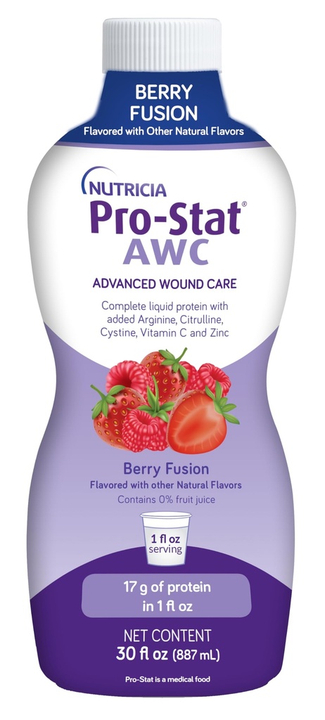 支持Stat高级伤病护理(AWC),集中液体蛋白质医疗食品-Berry Fusion Flavor,30 Fl Oz瓶