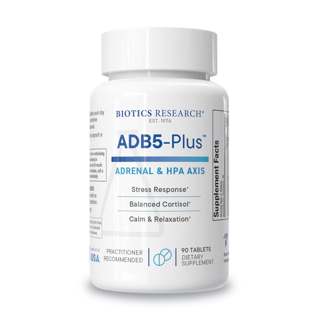 生物研究 ADB5-Plus 支持健康肾上腺功能,支持Cortisol水平,对压力的积极反应,健康能量水平 90片
