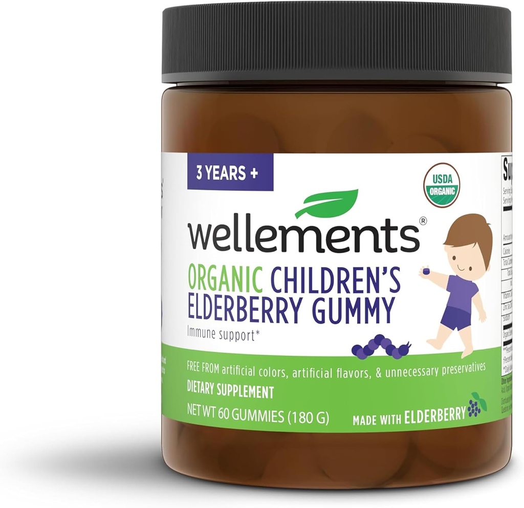 健康儿童有机树莓 Gummy 儿童日报社 支持Gummys*,用维生素C和锌制成,USDA认证有机物,无人工颜色 QQ2年+60计数