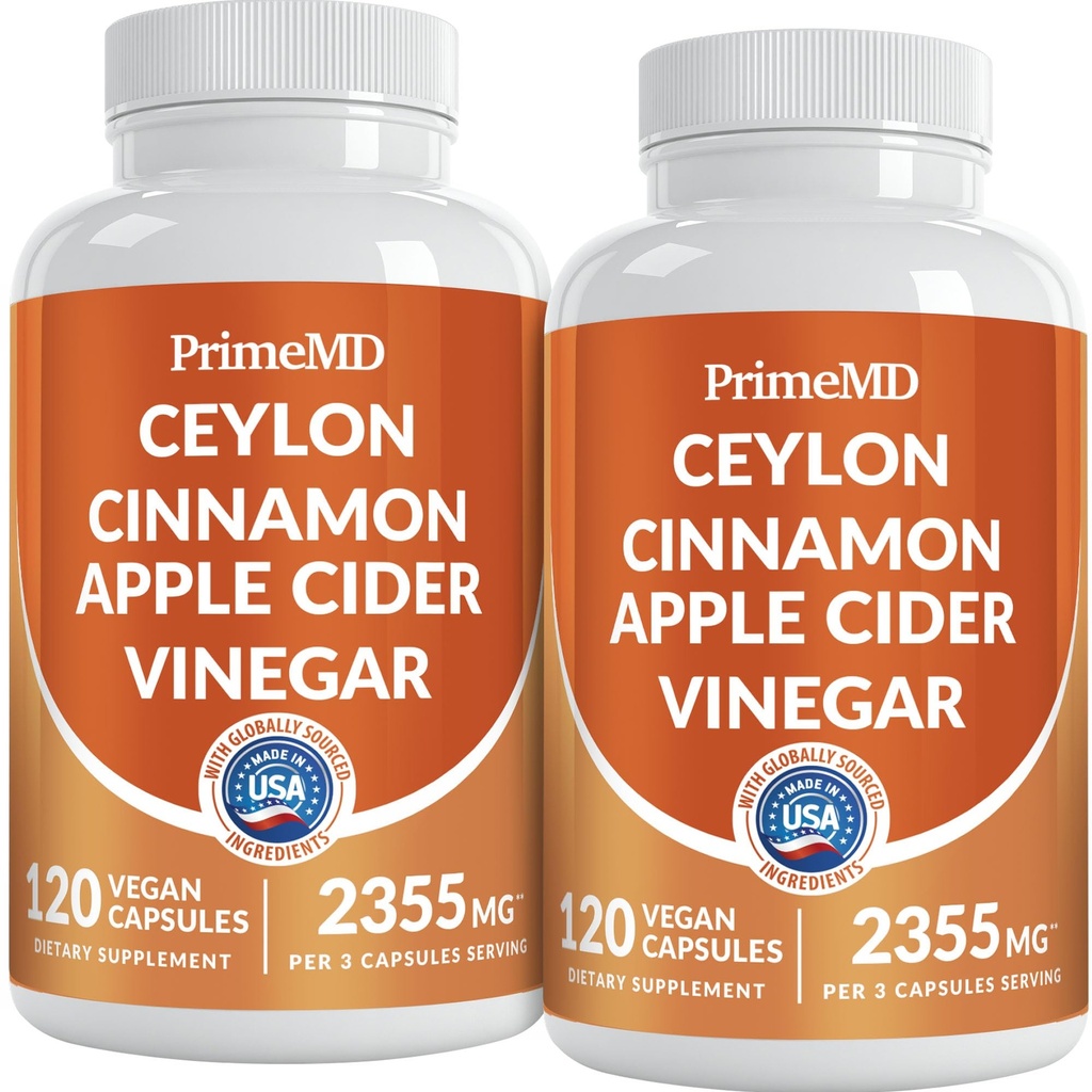 5-in-1 锡兰肉桂卡普尔2355mg - 苹果苹果苹果苹果酒 葡萄酒卡普尔 配有图尔美,Panax Ginseng,和Bioperine(120 Counter, pack of 2).