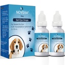 NOVEHA Pet Gel眼滴水量为0.3%的Visco适应性 Hyaluronan – 严重干眼的眼溶液 - 耐久水分,减少营养,耐久和干燥 - 狗和猫的眼润滑(2x10mL)