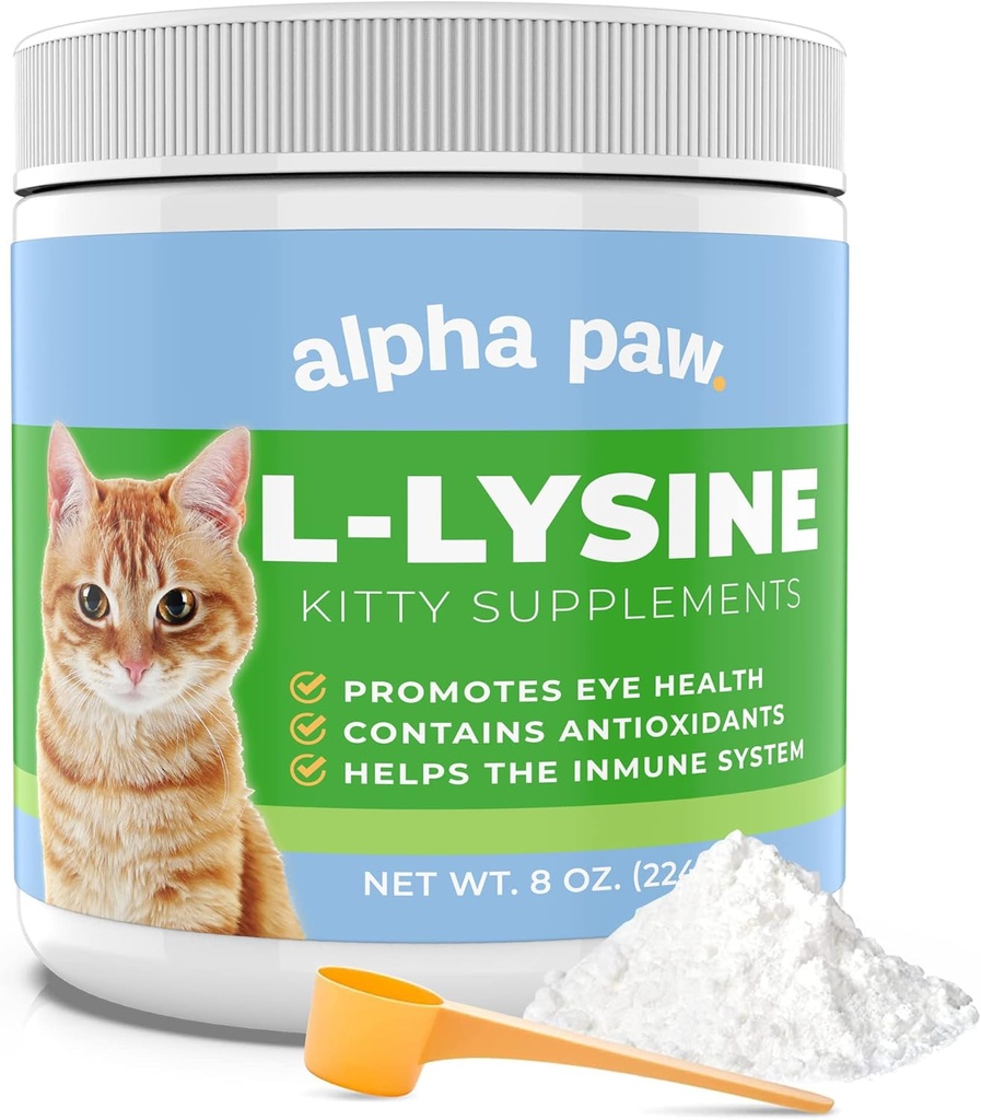 Alpha Paw -- -- 宠物的人类等级 -- -- 猫赖氨酸补充剂 -- -- 额外服务 5-10个月供应 -- -- 天然赖氨酸(8 Ouences/227格拉姆)