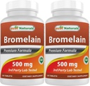 最佳自然产品 Bromelain 500mg 120平板电脑(120个计数(2包))