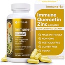 Immune-fxTM 高级氯酸锌Ionophore Immune支持和过敏健康补编,Quercetin 500mg,抗氧化剂维生素C,D3,K2 MK7,促进DNA,心脏,肺,辛纳斯健康,60 Vegan Capsules