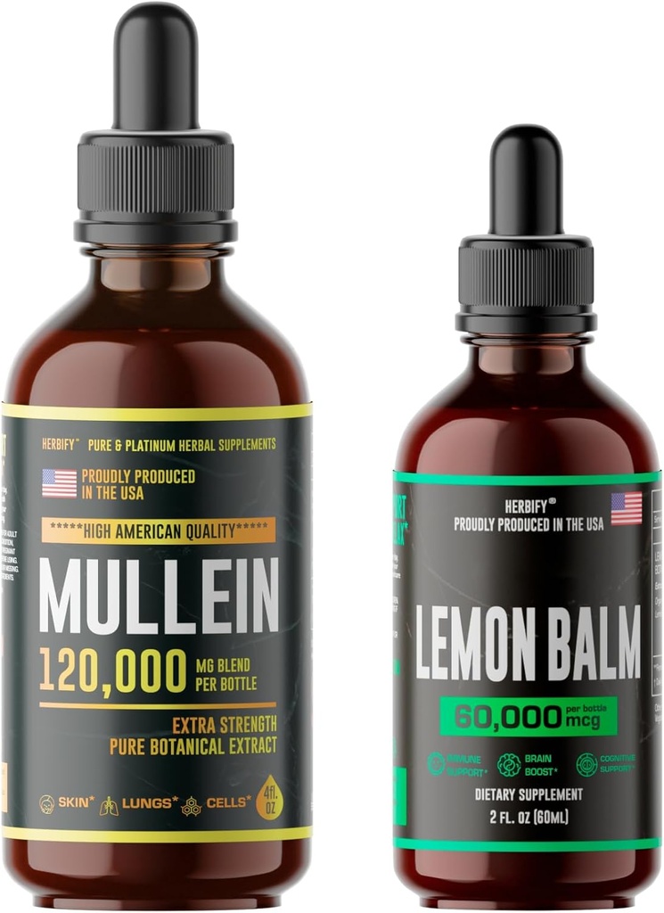 HERBIFY Bundle - Mullein 叶片提取 & Lemon Balm - 呼吸支持和大脑支持
