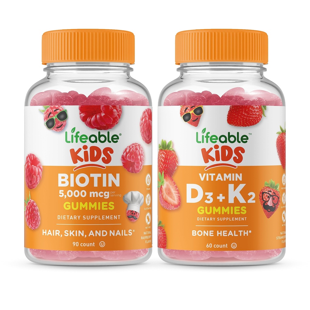 活生生素儿童 + 维生素 D3 + 维生素 K2 儿童 古米斯包 - 大品尝,维生素补充,Gluten Free, GMO Free, Chewwable Gummy
