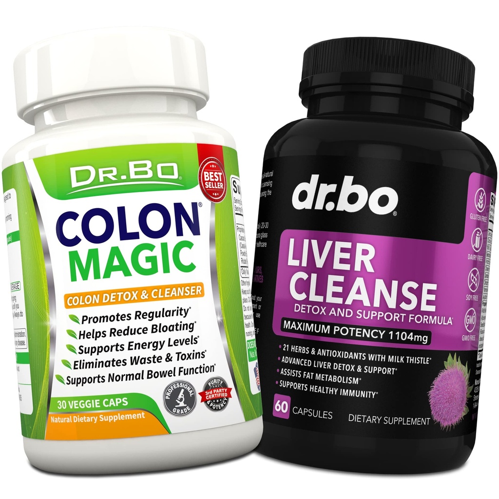 Colon Cleanse & Liver Cleanse Detox 支持补充 - 天然鲍尔 Cleaner Pills for Intestinal Bloating & Daily 便秘救济 - 牛奶酸奶 Dandelion Caps & Aid Gallbladder 补充