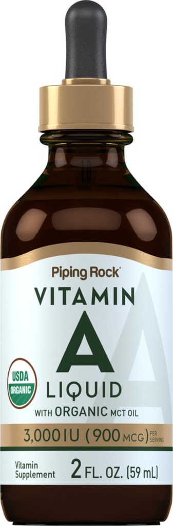 Piping Rock Vitamin A Liquid → 2 fl oz → Non-GMO, Gluten Free Supplement (英语).