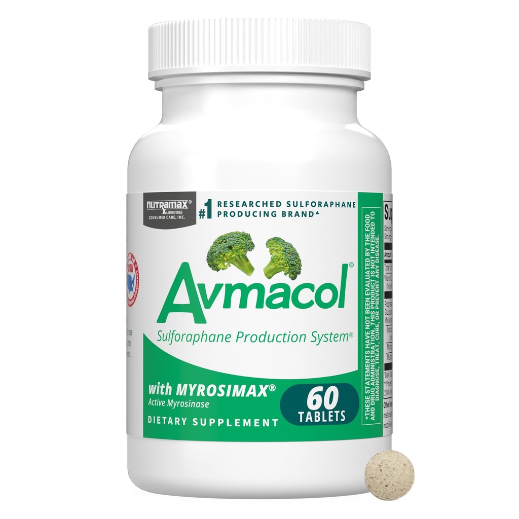 Nutramax Avmacol #1 研究了苏福拉芬生产品牌,Nutramax实验室用于解毒的消费者护理补充,抗氧化剂支持和整体健康,60片