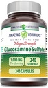 美国制造的Glucosamine Sulfate 1000 mg Capsules 补充 |  Non 非GMO | Gluten Free |(240个计数)