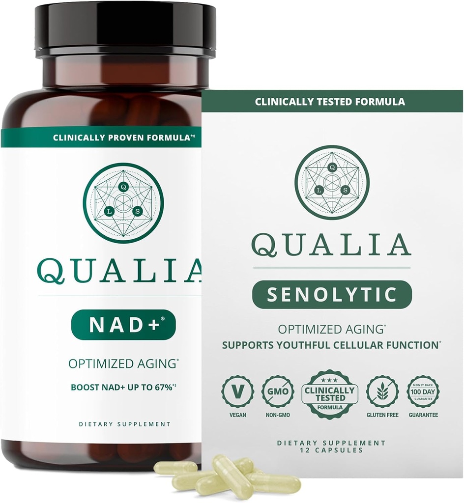 Qualia生命科学库 Qualia NAD+ & Qualia Senolytic,临床测试补充,Canboust NAD+,老龄化补充