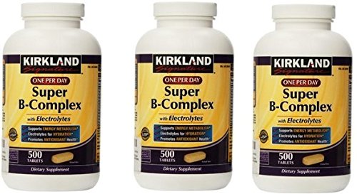 Kirkland 每天签一个超级B-复合体 配有电解石500片