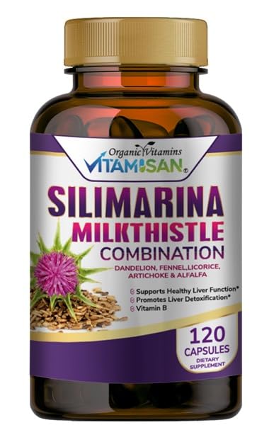 (原始内容存档于2019-09-21). VITAMISAN Milk Thetle silimarina with Dandelion, Fennel. Licorice, Artichoke Alfalfa Detox & Cleansing 公式 支持利弗120卡普尔