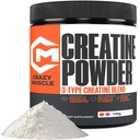 疯狂的肌肉 Creatine 单水合物粉末, 5000mg Premium 3X 3Atine Preworkout Mass Gainer, 高吸收易取粉末 最佳性能男女, 30种服务