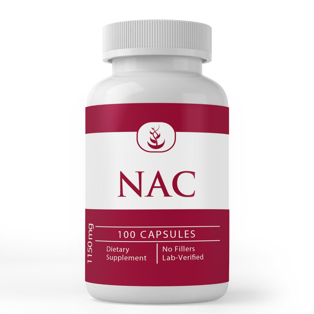 N-乙酰L-Cysteine NAC, (100 Capsules) 永远纯净,没有添加剂或填充剂,实验室验证