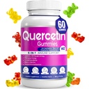 BioVitalica的Quercetin Gummys - 含有溴化维他命C的Quercetin 和 锌和老莓 + 维生素 D3-5 在1 免疫支持中 - 用于儿童和成年人的锌 Quercetin 750 毫克 (1)