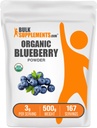 Bulk Assupports.com 有机蓝莓粉 - 抗氧化剂支持, Bluberry Assistance - Vegan & Gluten Free, 3g / service, 500g (1.1 lbs) (Pack of 1).