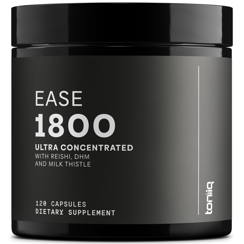 Toniiq Ease with DHM - Full Liver Support for a night Out - 120 Capsules - 50x 超级焦点摘录