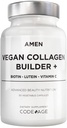 阿门植物基维根柯拉根建材补充剂 - 有机全食品,Lutein,维生素C,Biotin,Lysine,Proline Colagen Boosters - 有机Cranberry,柠檬,草莓 - Once Aday - 30 Capsules