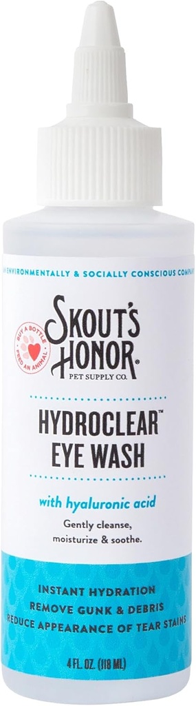 SKUT的HONOR 氢清眼用HYALURONIC酸洗,4oz瓶-无药,狗和猫的日常眼科