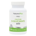 NaturesPlus PRO 钙 D-葡萄糖(CDG) 600 mg - 90 capsules - 非GMO, Vegan, Gluten Free, Soy Free - 90 services