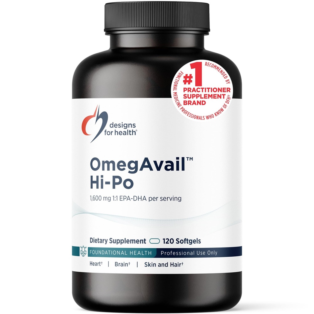 健康OmegAvail Hi-Po-TG(Triglyceride)Omega-3鱼油补充剂的设计,1600mg EPA/DHA,每服柠檬+维生素E以尽量减少鱼味(120软胶)