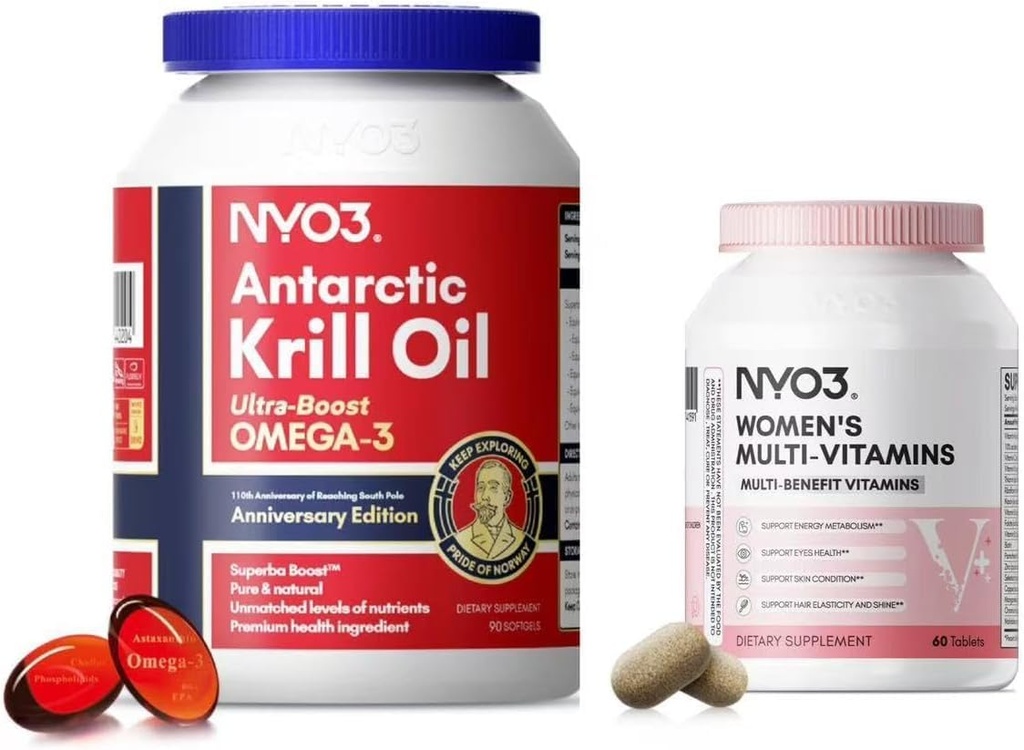 NYO3 KRIL OMEGA 3和妇女多维他明,2包