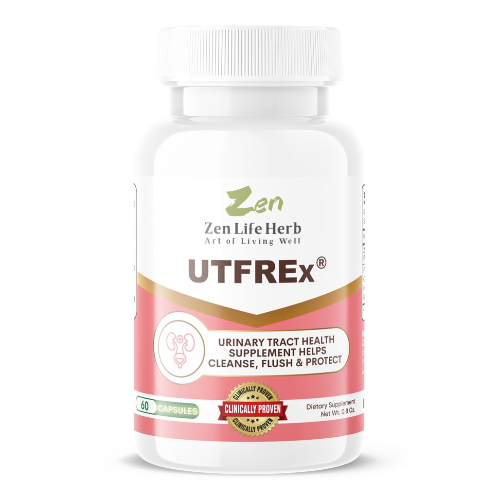 ZEN Life HERB UTFREx - 快动作 - 促进尿道切除健康支持健康免疫和尿道系统,无维生素,矿物,预生,糖,植物补充剂(60卡普尔)