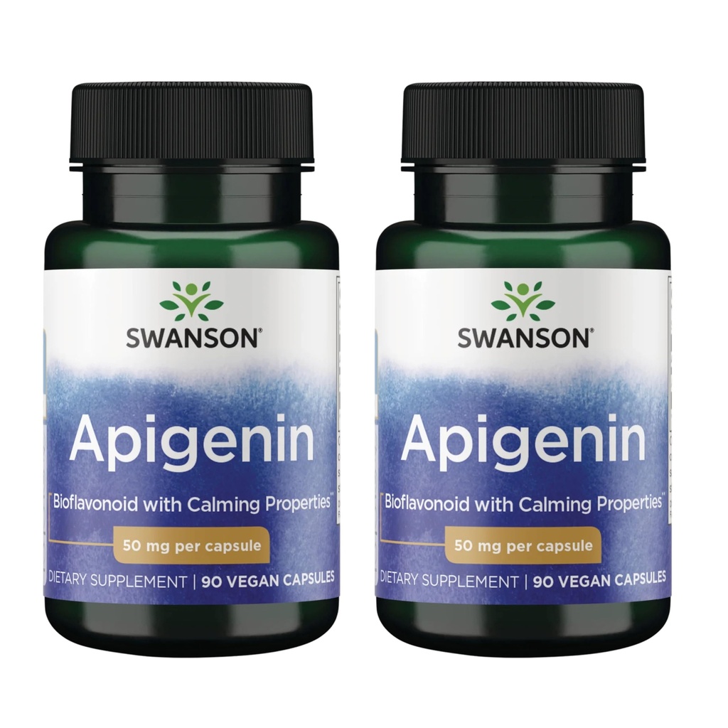 Swanson Apigenin-Bioflavoid 自然前列腺支持-Metabolism & Nerve 健康支持-可以支持睡眠和放松 90 顶盖,每包50 mg