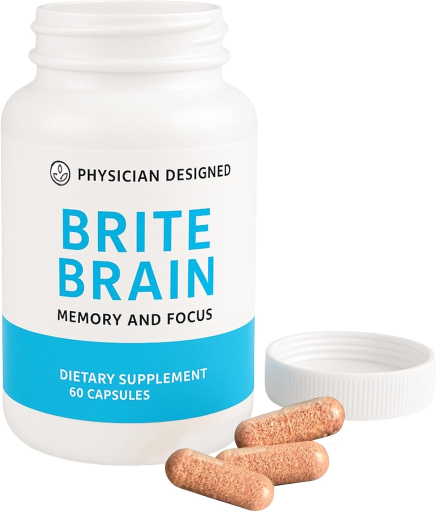 Physician 设计 Brite Brain Supplement QQ Ultra CoQ10 与 PQQ 为能源,焦点和大脑健康 微活动 QQ 反年龄 QQ10 QQ全年龄 60 Capsules