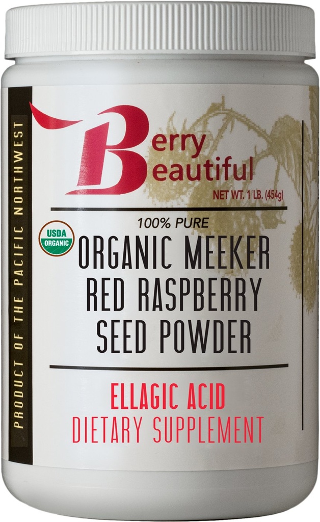 Berry Beautiful Organic Meeker Red Raspberry种子粉(Ellagic Acid, Fiber) - 1 lb(454g) - 来自美草莓的冷椒