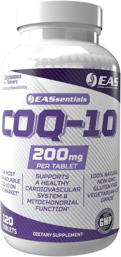 实验和应用科学 COQ-10 200mg + 抗氧化剂 支持心脏健康和能源生产 → Gluten Free, NN GMO + 更好的吸收 氯酸输送 → 120片