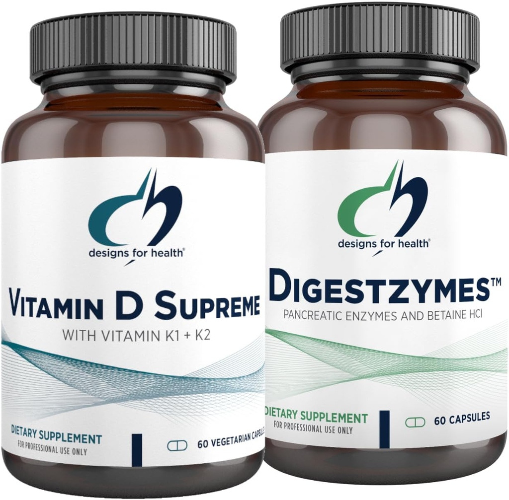 健康维生素D最高+消化酶 消化酶包 - 维生素D35000 IU配有2000mcg Vitamin+消化酶 支持酶与Betaine HCl - 2产品