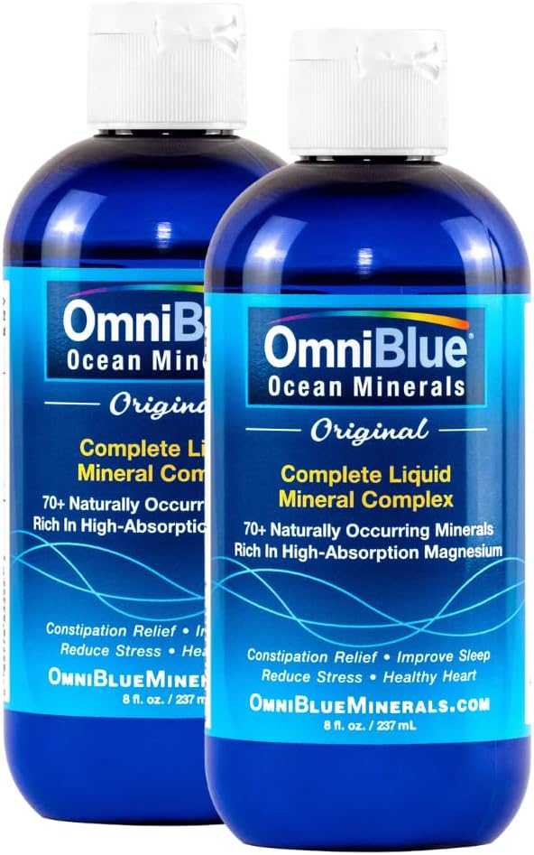 Omni蓝大洋矿物 -- -- 70+ 跟踪矿物和液态镁 -- -- 钾、氯化物 -- -- 低钠 -- -- 对睡眠、文摘、常态、水分和电解平衡的自然支持(2-Pack 8oz)