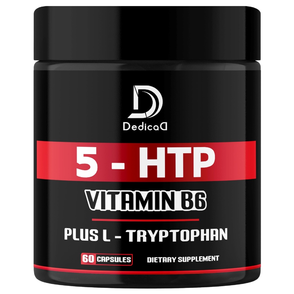 5 HTP 补充 1010mg - 60 Capsules - 3in1 与维生素B6,L-Tryptophan - 舒适的Mood,脑健康,身体管理和免疫系统支持
