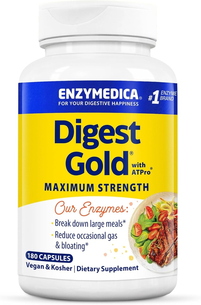 Enzymedica文摘 Gold + ATPro, 最大消化支持, 180 Capsules