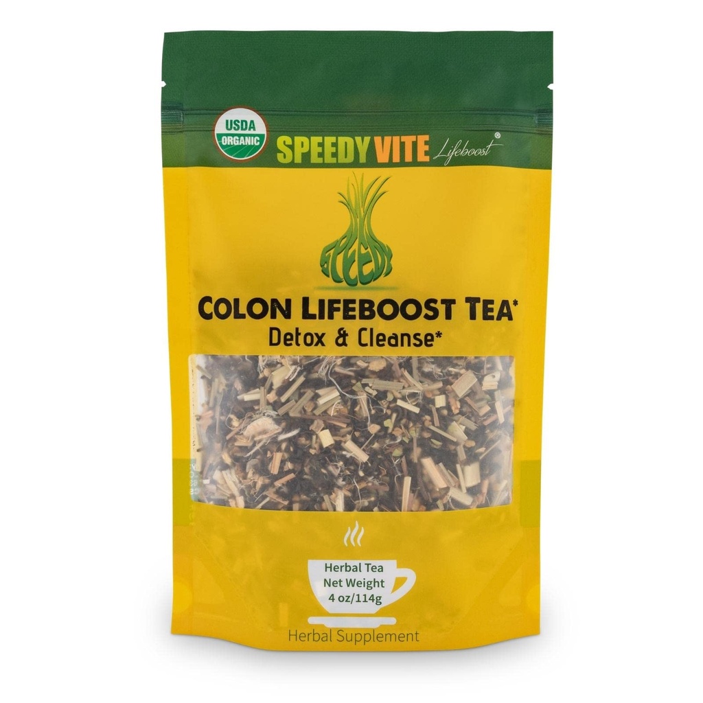 快速Vite Colon Life Boost Tea Detox and Cleanse - 有机普尔茶与姜,柠檬草 - 用于提高Colon的健康和功能
