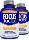 Focus因子成人脑和视觉补充,120 Counter-Eye Vitamin,矿物补充,与Lutein & Zeaxanthin-Brain 的完整多维他命补充,用于Focus, 浓度,记忆(2Pk)