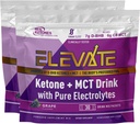 真正的 Ketones 外源性 Keto D BHB + MCT + 电解质,咖啡因自由饮用 Mix 粉末,用于快速 Ketosis的葡萄塔(56架)