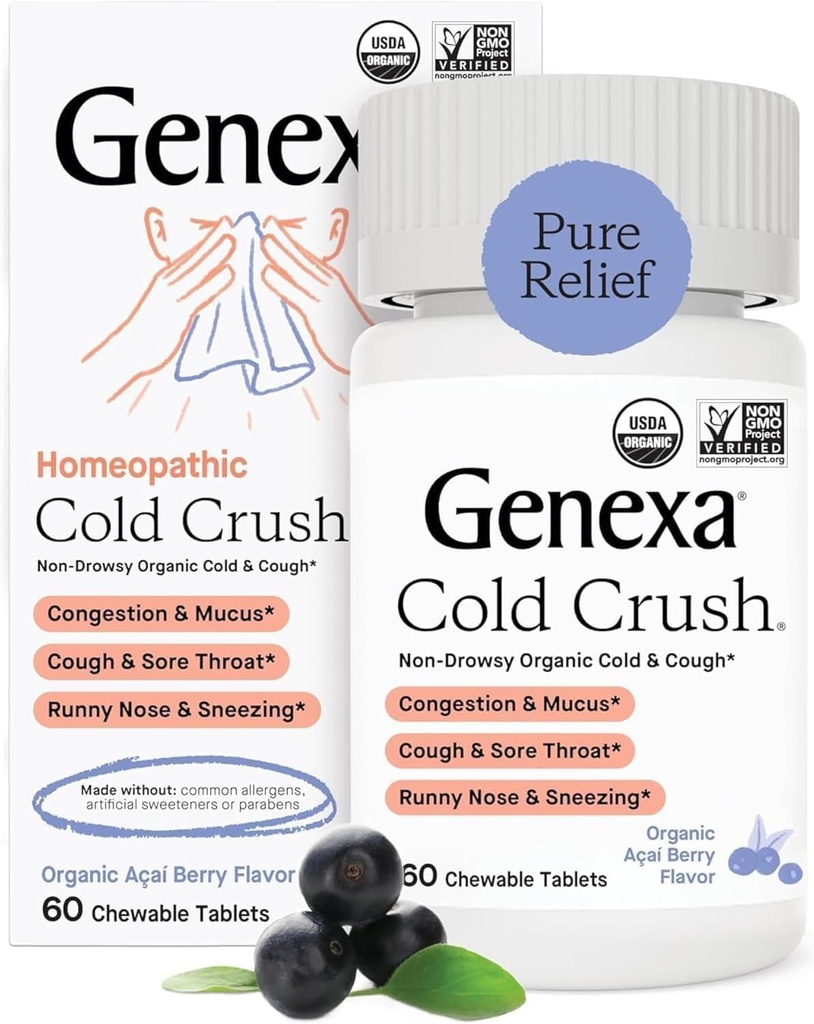 Genexa, 冷碎 Acai Berry 有机, 60 计数