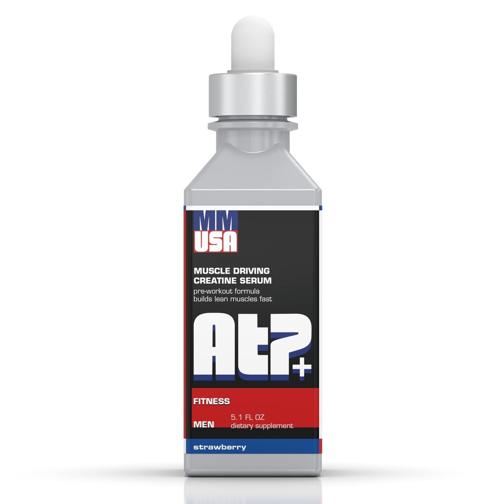MMUSA ATP+ 用于男性预研Creatine 血清. 即时能源,动力,力量和耐力. 肌增生 体积性能 氨基酸和Glucosamine. 5.1 Fl Oz草莓