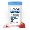 Genexa 3 Pack 清洁安非他明 化学药片 最大强度碳酸钙 用于心脏灼伤,酸消化和安装胃解脱 | Dye Free,0%人工添加 | Berry Flavor, 216ct