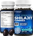 纯喜马拉雅有机物 Shilajit Gummys - Potent Shilajit Resin 供男女使用 - 100% 天然 90+ 轨迹矿物 - Boost Energy, Virtuality, and Immune Support - 60 Gummys