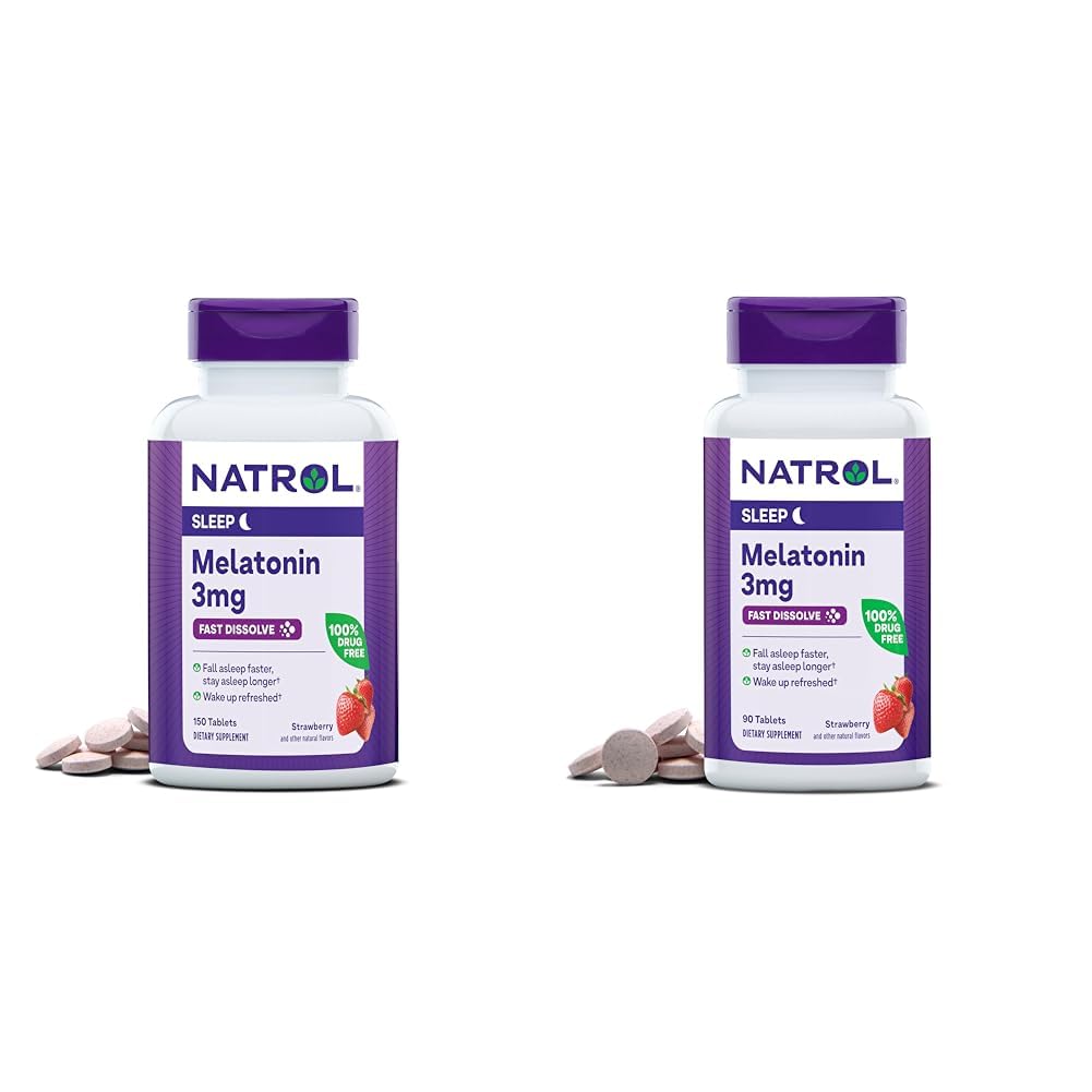 Natrol Melatonin 3mg 草莓快速溶解 150块 150天供应和90块 90天供应睡眠援助