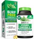 Zenwise Health Vegan Omega 3号补编 -- -- Burpless Omega 3号补编,配有DHA、EPA和DEA脂肪酸促进免疫健康 -- -- 可持续来源的海洋藻类油的鱼油替代品 -- -- 48个软胶
